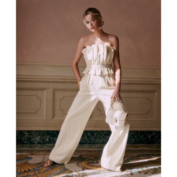 Sézane Editions Gioia Blouse Size 40 US Sz 8 Top Ecru White - Picture 1 of 13